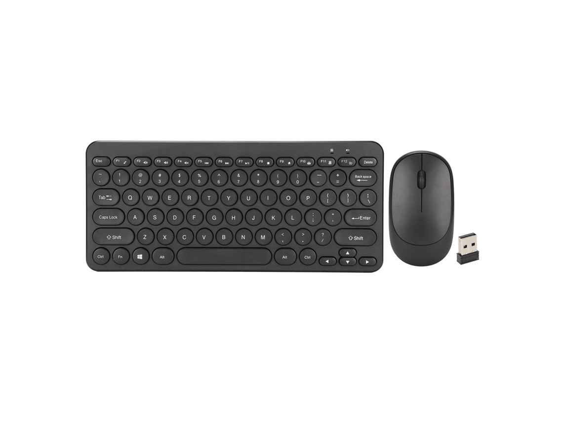 Combo de teclado y ratón inalámbricos negros
