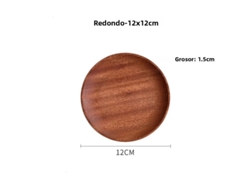 (redonda 12x12cm) Bandeja De Madera Para Taza De Té, También Se Puede Utilizar Como Plato De Fruta Decorativo.