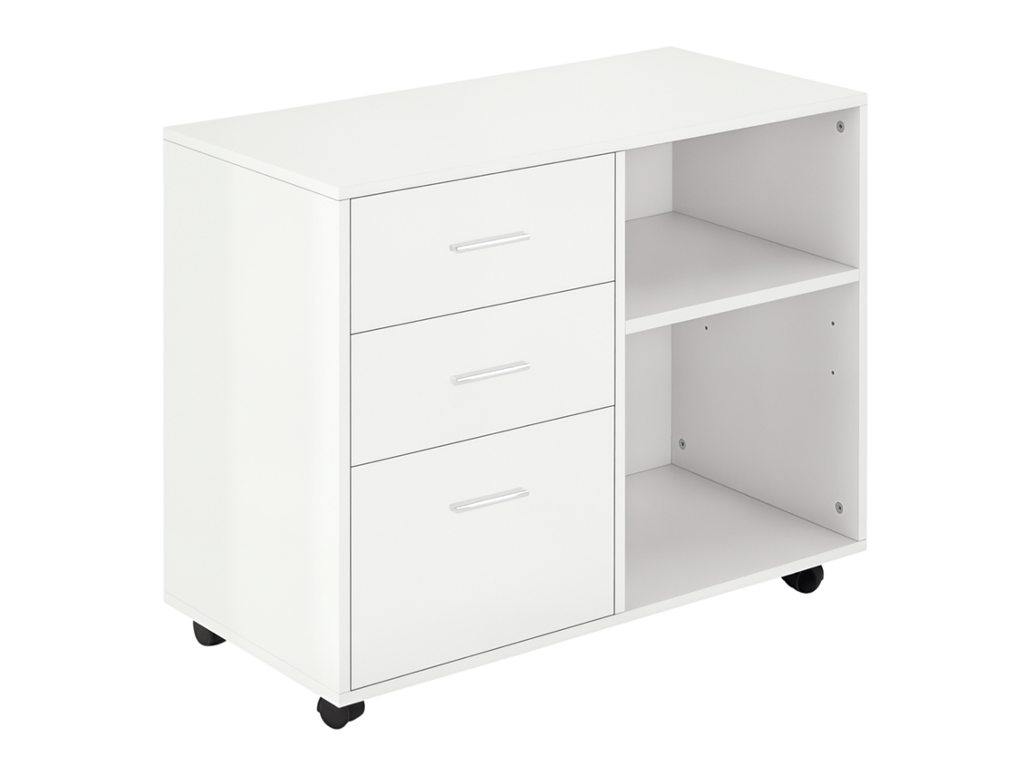 Mueble Blanco Para Impresora Con 3 Cajones Y Estantes.