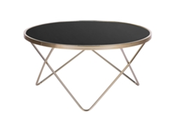 Mesa auxiliar BELIANI Meridian de Vidrio templado Negro 80x80x40