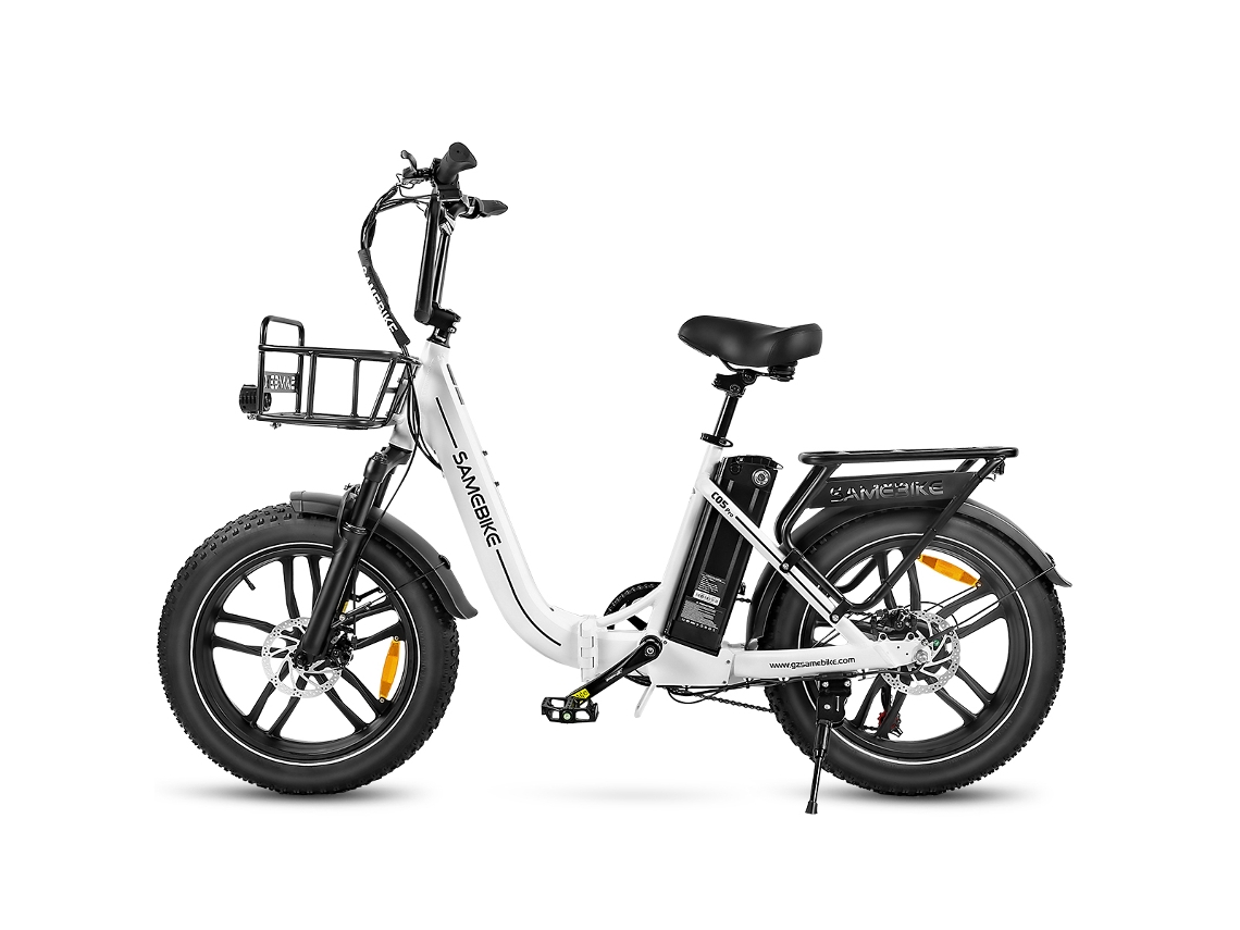 Bicicleta eléctrica Samebike C05 Pro con neumáticos anchos de 20" y cuadro abierto para mujer, motor de 500 W, batería de 36 VE y 13 Ah