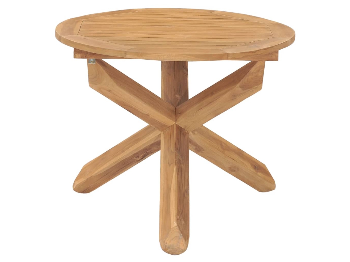 Mesa de comedor de jardín de madera maciza de teca Maison Exclusive Ø90x75 cm