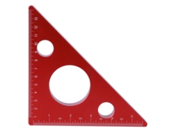 Regla triangular de aluminio de 13 cm/5 pulgadas para carpinteros.
