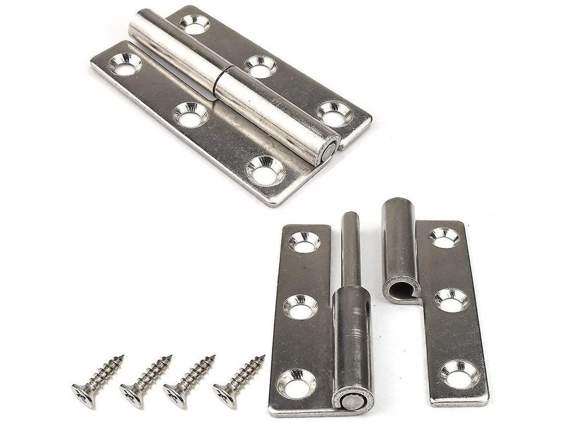 Juego De 4 Bisagras Desmontables De Acero Inoxidable 304 De 7,5 Cm Para Giro A La Derecha Con Tornillos.