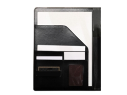 Carpeta Organizadora De Negocios De Piel Sintética Negra Para Documentos Y Tarjetas Con Bolígrafo Y Bloc De Notas A4.