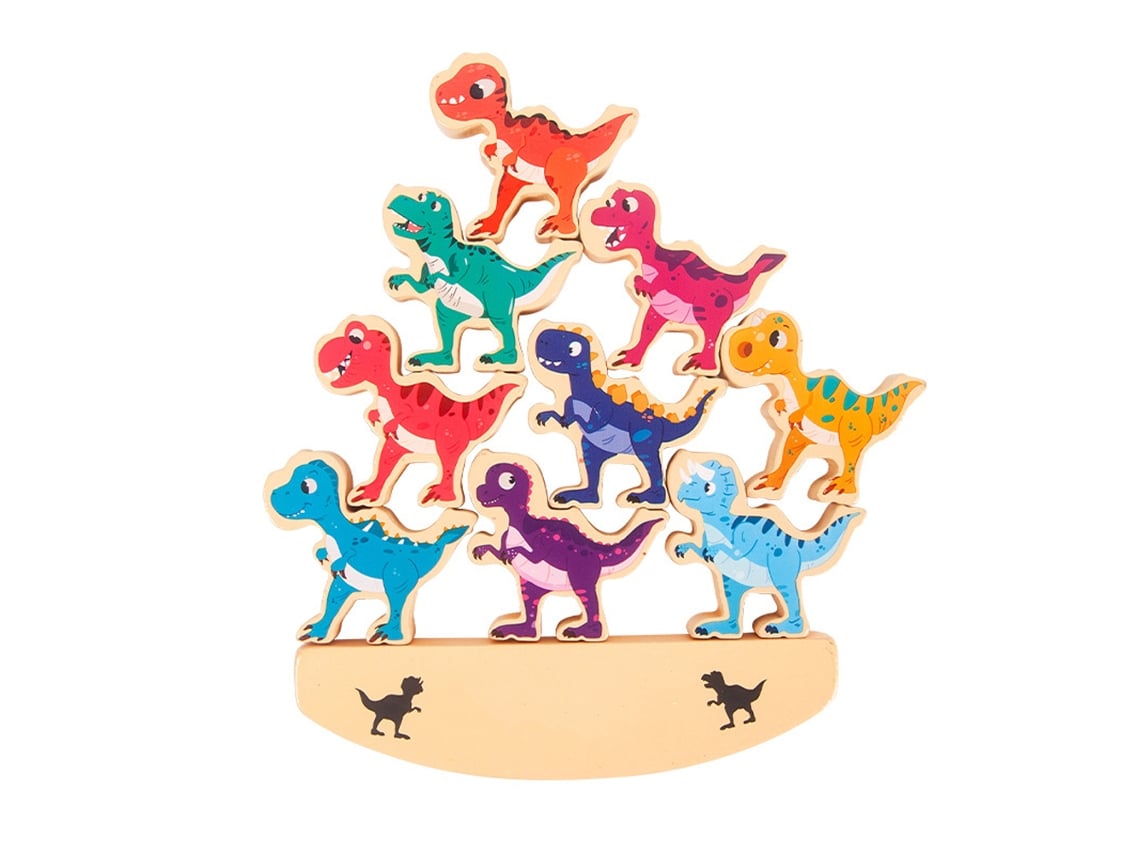 Ats-juguetes De Apilar Dinosaurios Para Niños Bloques De Madera Educatsivos Mejoran Habilidades Motoras Regalos De Navidad Y Cumpleaños