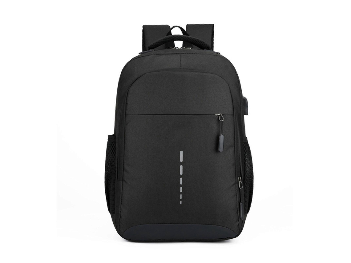 Mochila versátil para ordenador/portátil, gran capacidad, con bandas reflectantes, ideal para el trabajo, la universidad, los viajes y la escuela, negra.