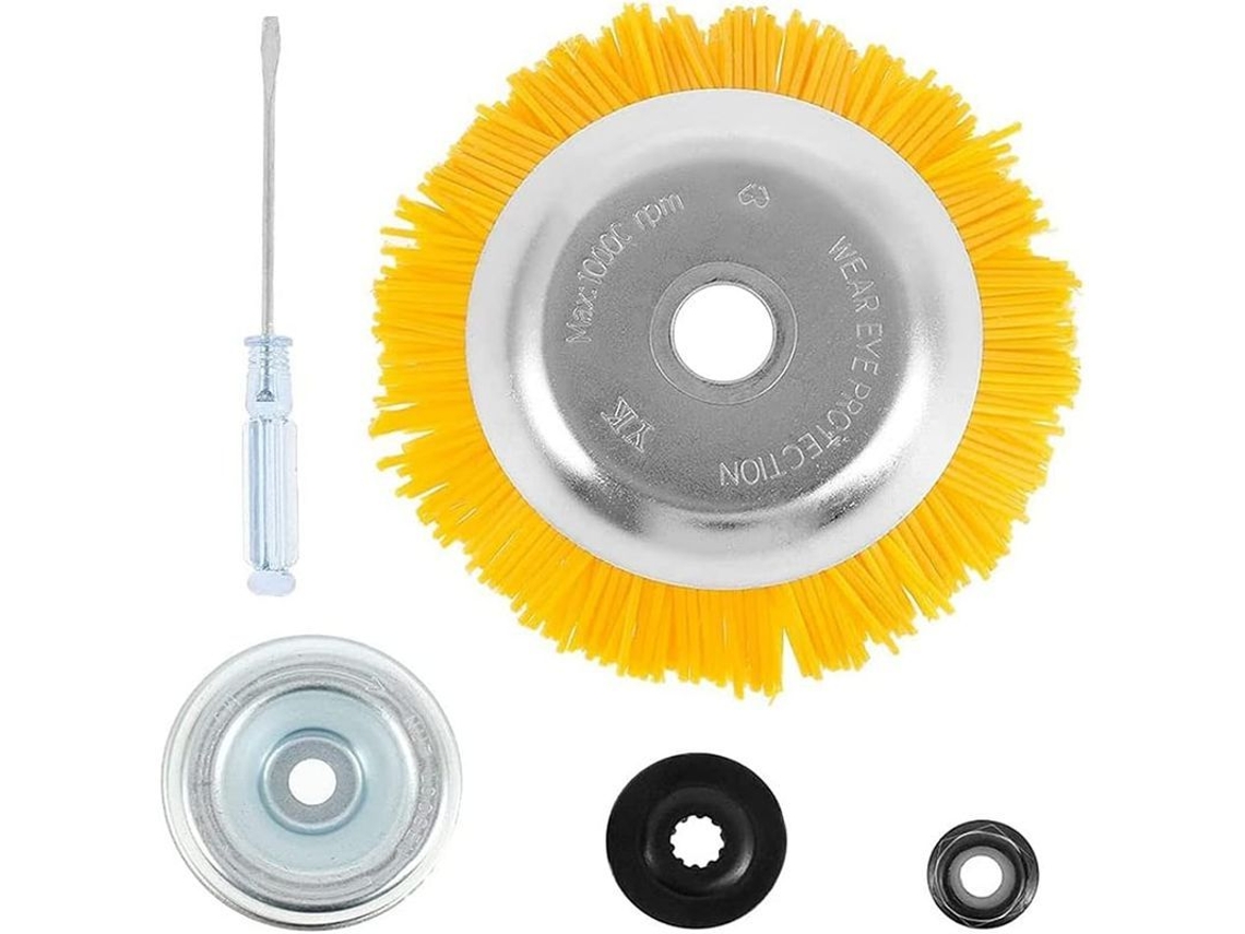 Cepillo Redondo Universal De Nailon Para Desbrozadoras - Herramienta De Jardinería Duradera De 200 Mm X 25,4 Mm