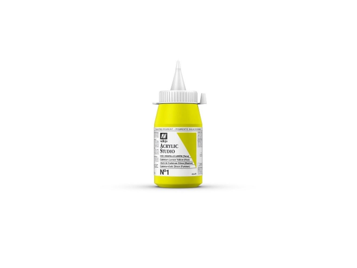 Pintura Acrilica Vallejo Studio 500 Ml (1 Cadmio Amarillo Limón)
