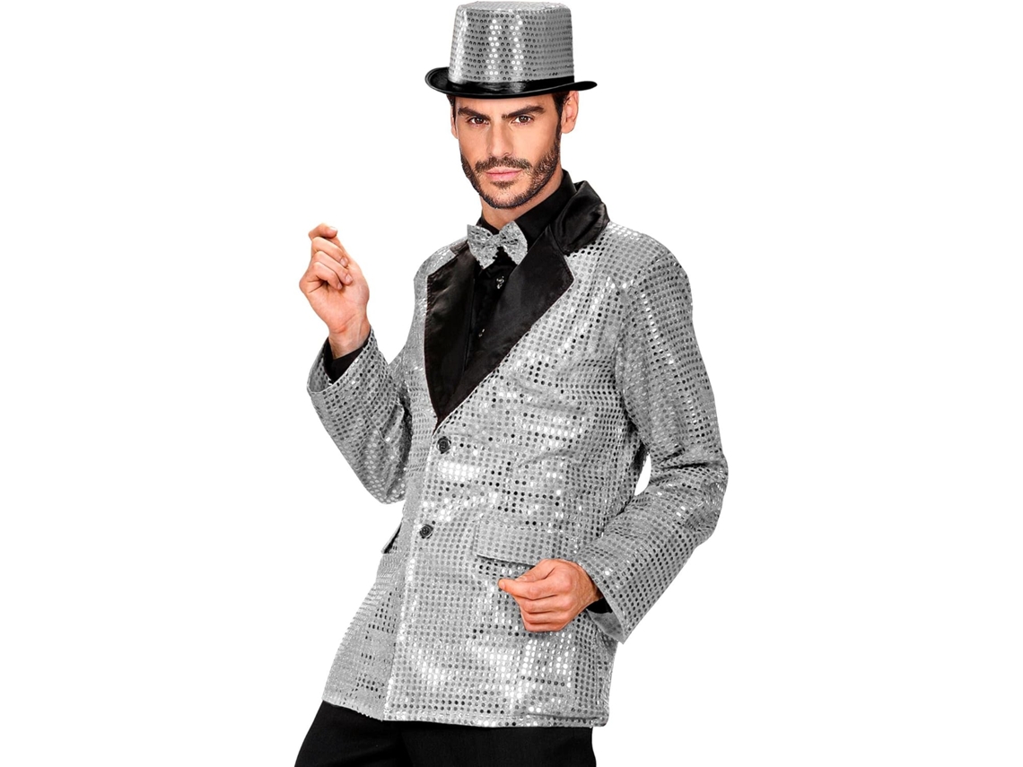 Widmann Milano Disfraz Chaqueta De Lentejuelas B0ctj66t Nuevo (talla M-l) Plata