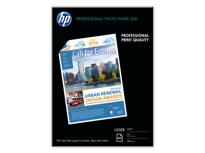 Papel fotográfico láser mate profesional HP 210 gramos/m² - 100 hojas/210 x 297 mm (Q6550A)
