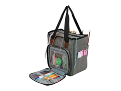 Bolsa de Armazenamento para Tecer Malha de Nylon, 20x14x26cm, Cinza