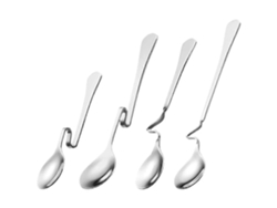 4 cucharas de acero inoxidable para mezclar café y batir miel, ideales para el hogar, la oficina, cafeterías, bares y restaurantes. Medidas: 17,4 x 2,6 cm (como se muestra en la imagen).