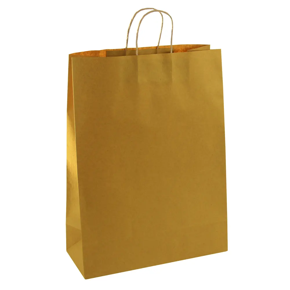 Bolsa de Papel EUROPRICE Kraft Mn (1 Unidade - Dorado - 27 x 37 x 12 cm)