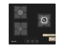 Chimenea de gas Evvo V65 con 3 quemadores, cristal templado, para gas natural y butano.