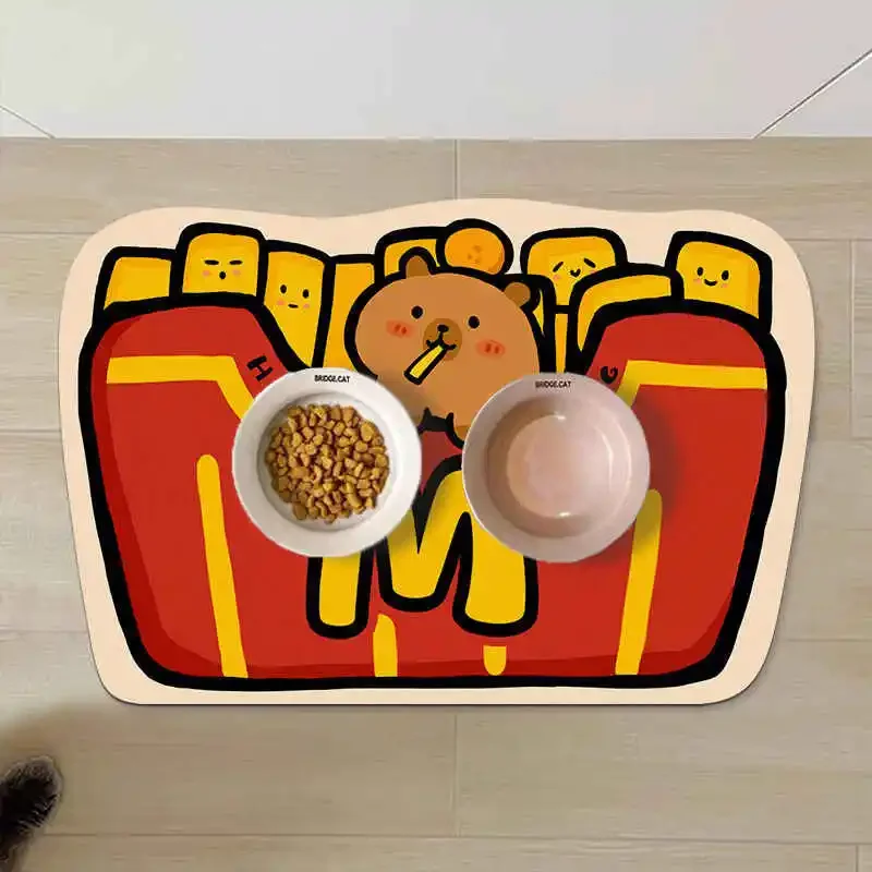 (estilo 4 30x40cm) Tapete Para Alimentación De Mascotas Antideslizante Y Absorbente, Lavable, Resistente A Las Manchas Y A Las Salpicaduras.