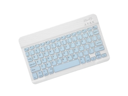 Teclado Inalámbrico Ultrafino Para Tabletas Ios Con Accesos Directos Y Modo De Suspensión Automática, Conexión Bluetooth, Azul Cielo.