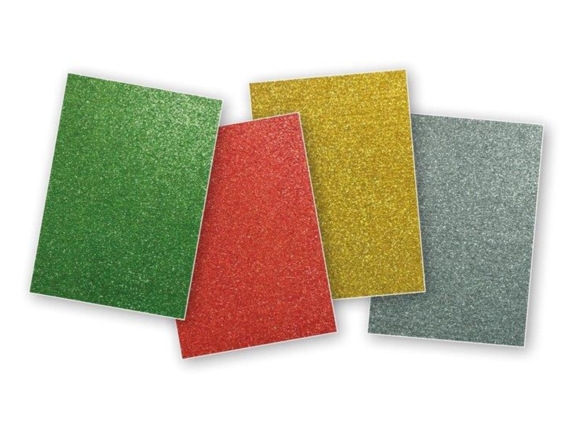 Blt.4 Folhas Goma Eva Apli con Purpurina 30X2