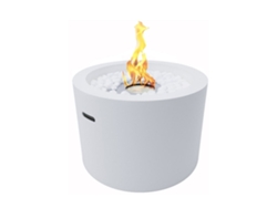 Chimenea de bioetanol hoguera redonda de jardín para uso interior y exterior RODI White d.47,5