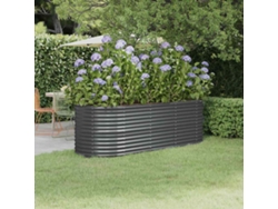 Jardinera Arriate | Maceta Acero Galvanizado Antracita 224x80x68 Cm