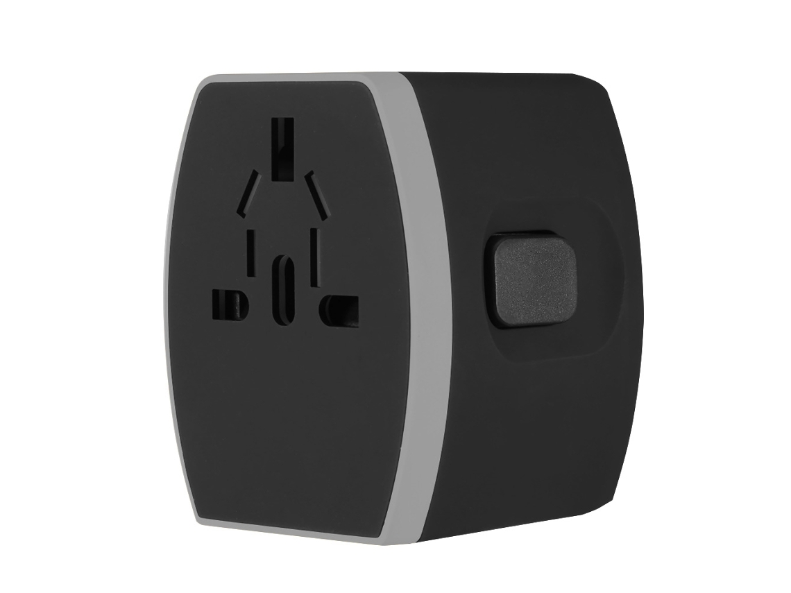 Adaptador De Viaje (4 Puertos Usb, Universal Mundial) Enchufe De Conversión Para Viajes
