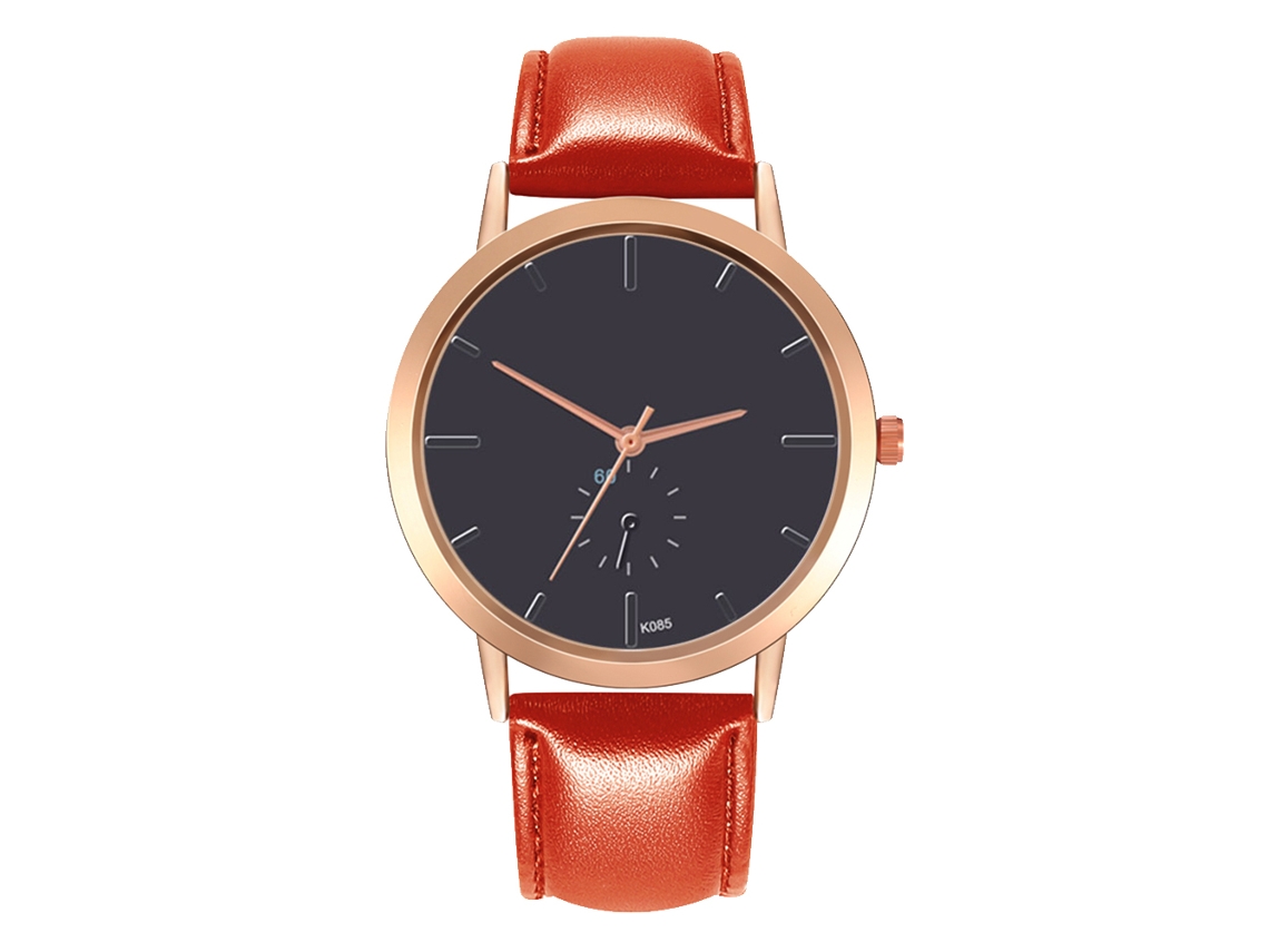 Reloj De Pulsera Analógico De Cuarzo Para Mujer Con Elegante Correa De Pu (rojo)