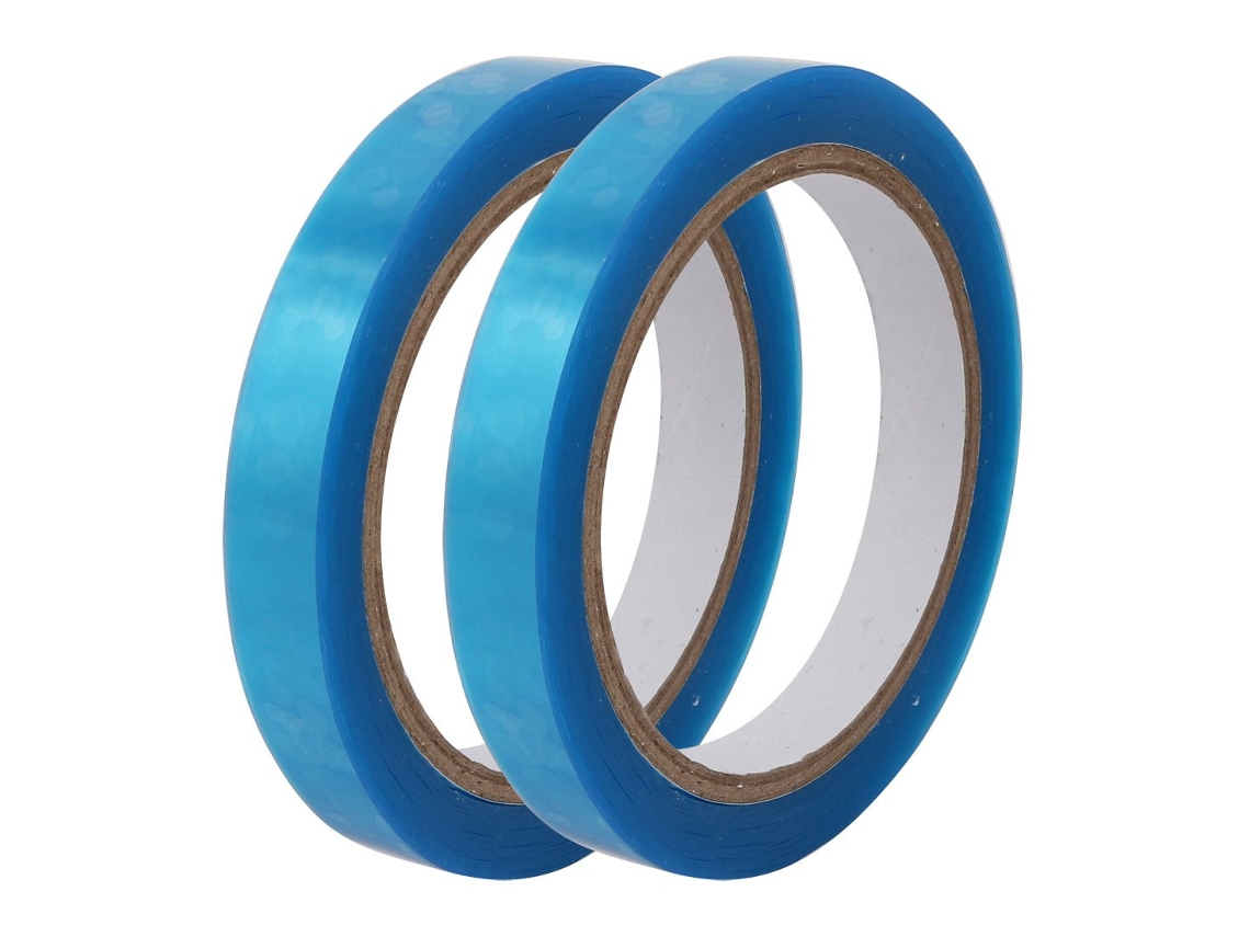 2 Piezas De Cinta Película Pet Transparente Una Sola Cara, Azul 50 M Largo, 14 Mm Ancho