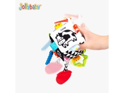 Peluche educativo de peluche blanco y negro para cochecito, modelo 2026, con cascabeles colgantes, para niños de 0 a 1 año.