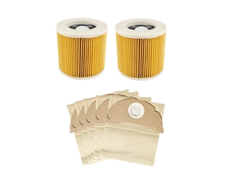 Bolsas de polvo con filtros Hepa para Karcher Wd2250 A2004 A2054 Mv2 Wd2, bolsas de aspiradora, repuestos, accesorios