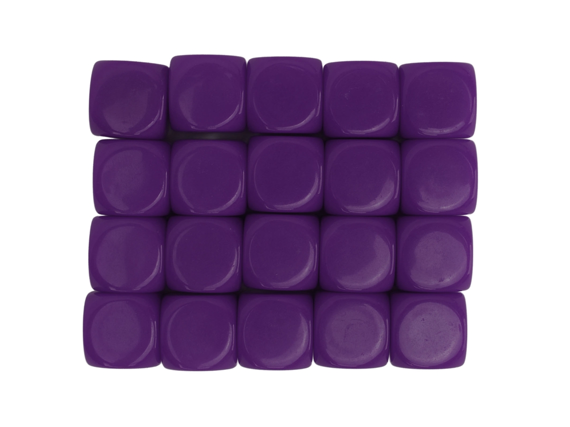 2026-20pcs Dados De Plástico De Esquinas Redondas En Blanco 16mm Juguetes Didácticos Para Juegos De Mesa Fiesta Morado