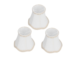 2026-3 Piezas Lámpara Tela Parasol E14 Clip Pared Candelabro Lámpara Interior Decoración Blanca