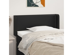 Cabecero De Cuero Sintético Negro 83x16x78/88 Cm