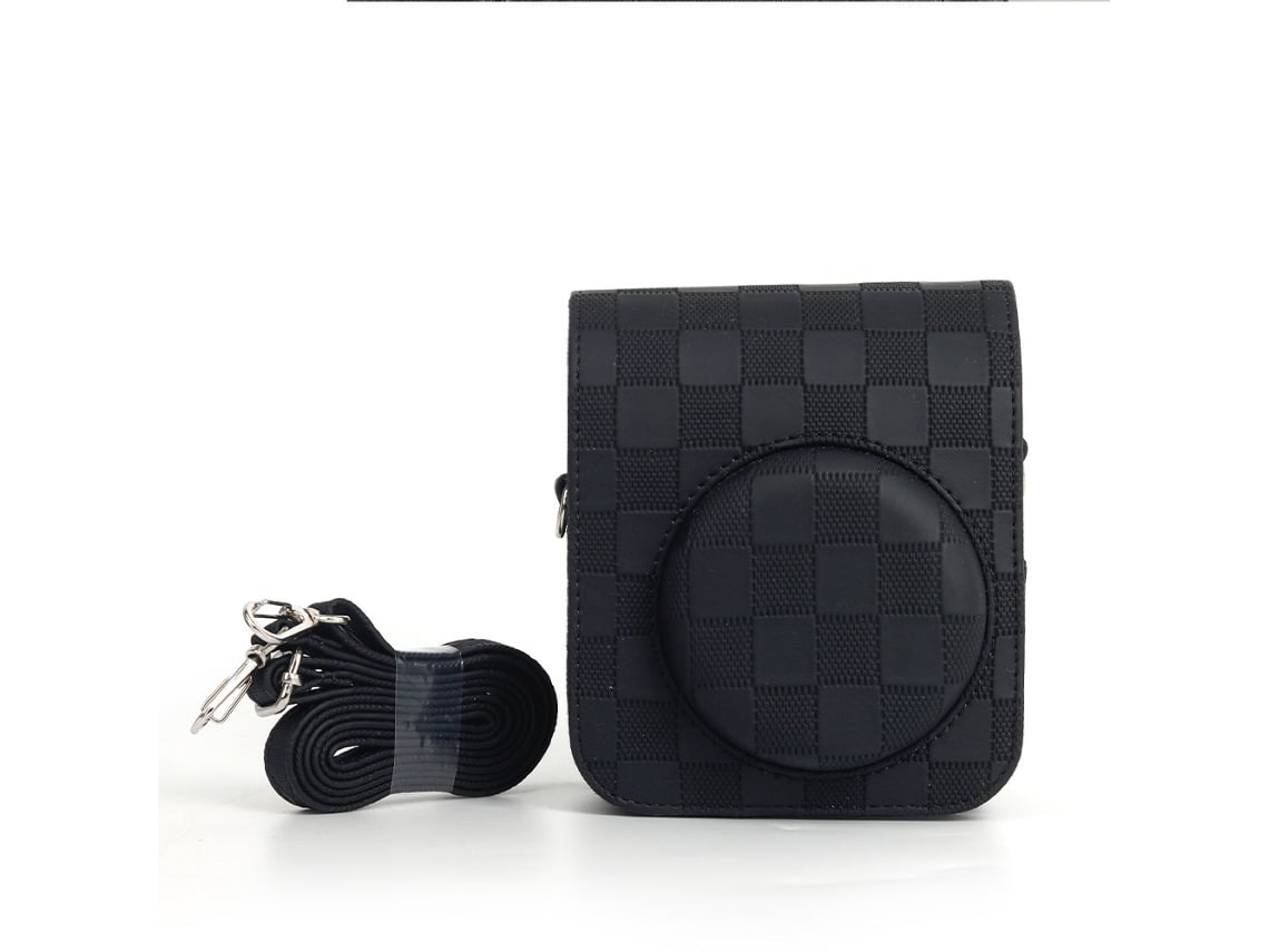 YUYSAN Bolsa para cámara Polaroid con patrón a Cuadros, Adecuada para Bolsa para cámara Fuji Mini12, Color Negro