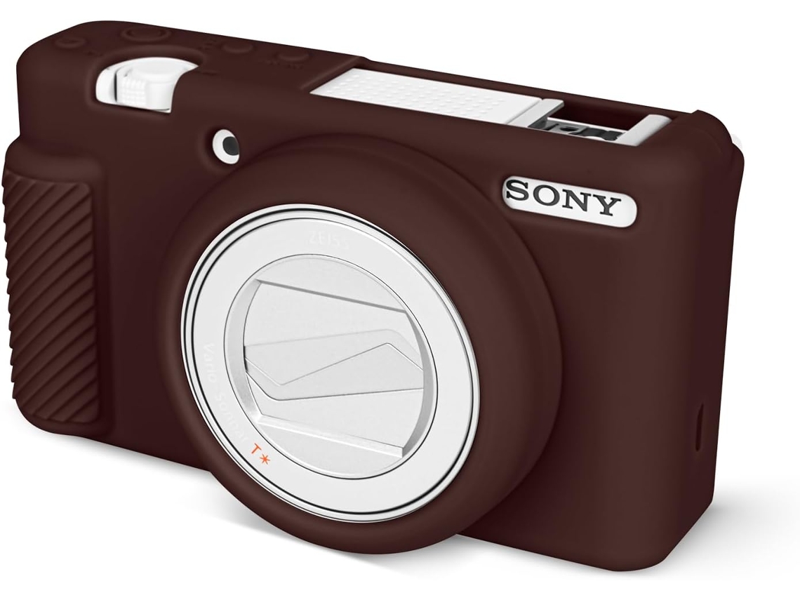 Funda EIFSON para Sony ZV 1f / ZV 1 II, de silicona suave con protector de pantalla antiarañazos (compatible, marrón).
