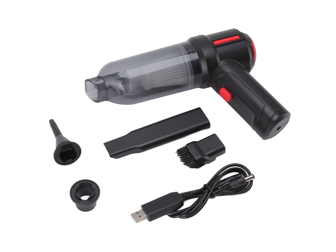 Aspiradora Portátil Inalámbrica Con Succión Súper Potente Y Carga Usb Para El Hogar Y El Coche - Negra