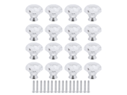 16 Pomos De Cristal Para Cajones Y Armarios, Forma De Diamante, 40 Mm, Tiradores Elegantes.