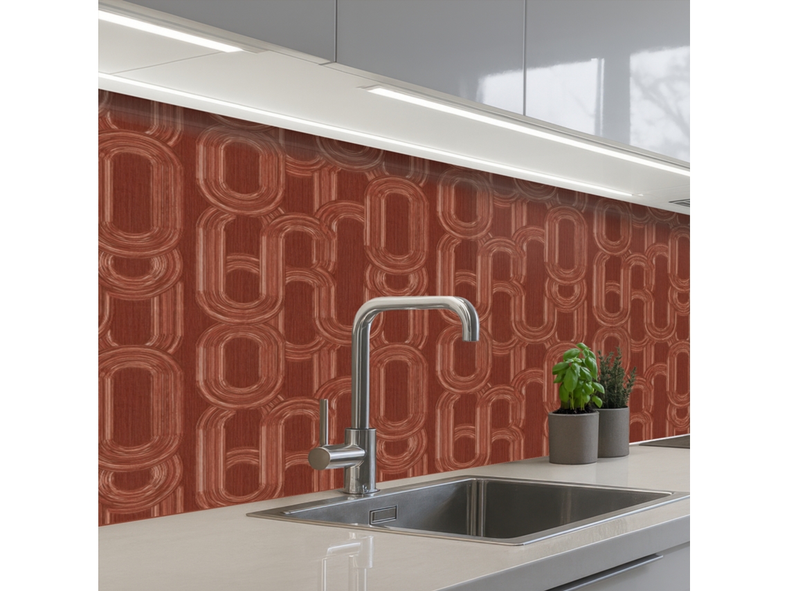 Paneles abstractos para salpicadero de cocina - Texturizados - Marrón 150x60 cm