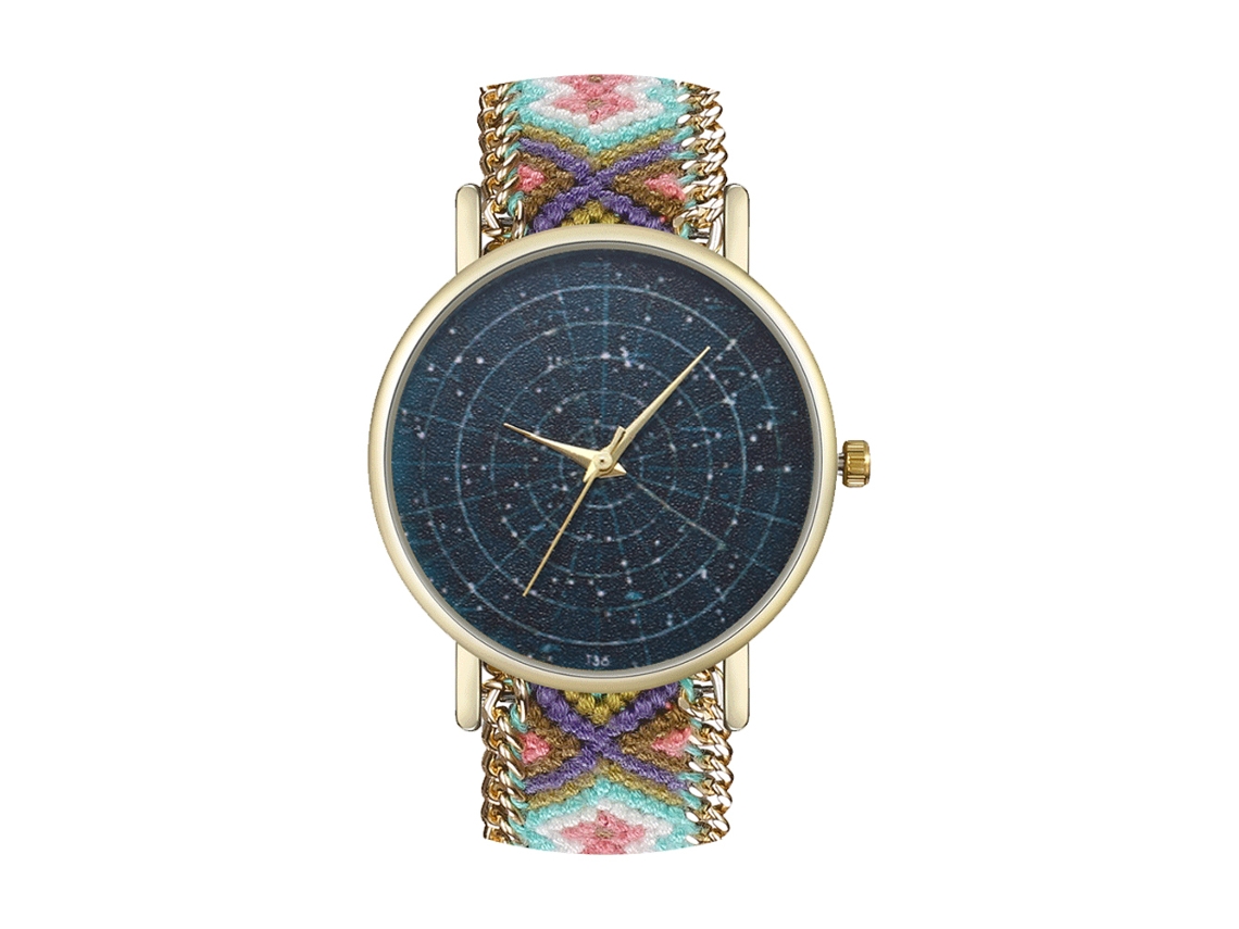 Reloj De Pulsera De Cuarzo De Moda Con Correa Redonda De Lana Tejida - Regalo