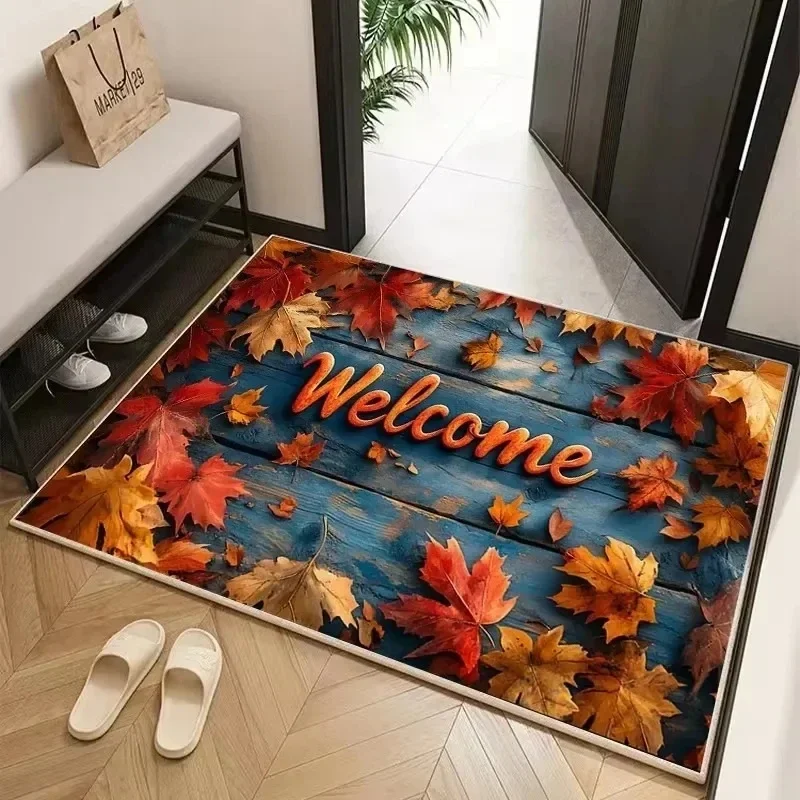 (estilo 1 30x50cm) Felpudo Retro Azul Impreso En 3d, Antideslizante Y Lavable.