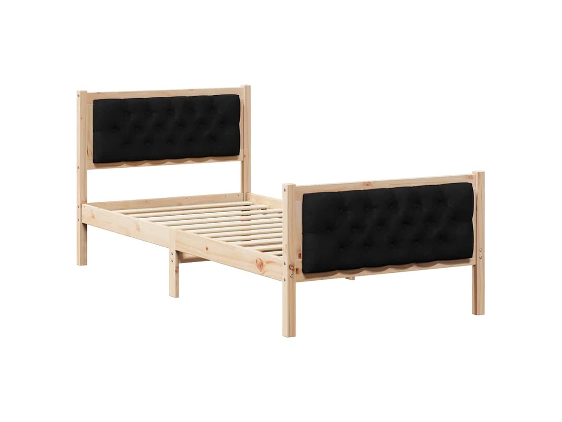 Maison Exclusive - Estructura De Cama Negro 90 X 190 Cm Madera De Pino Macizo