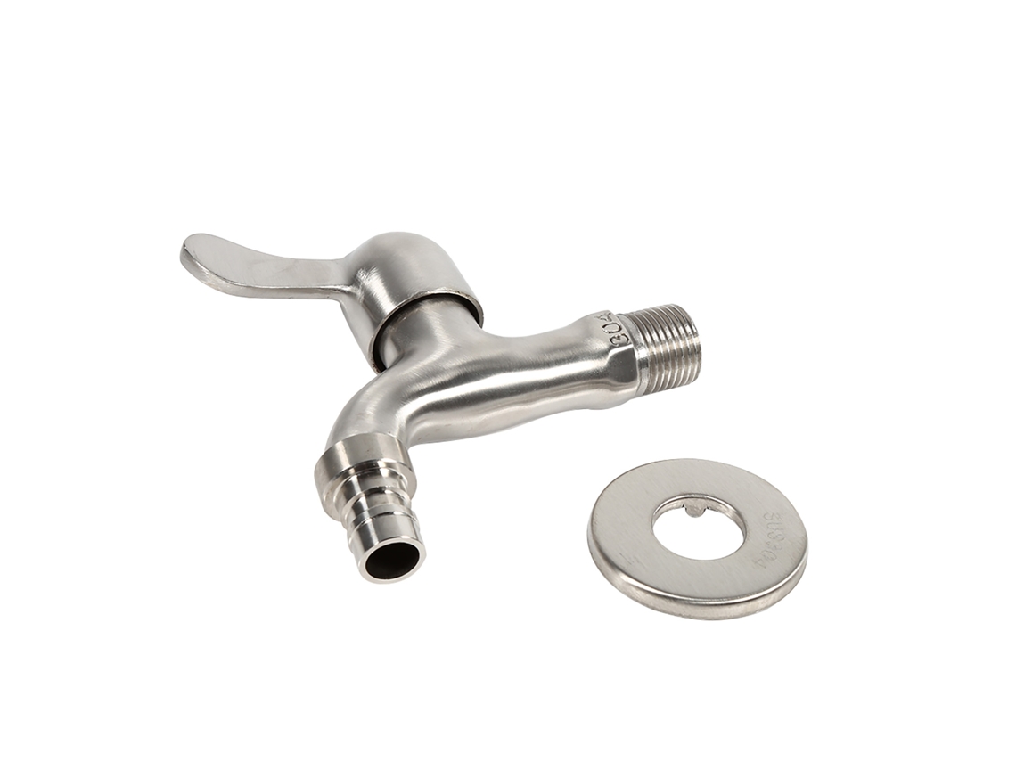 Grifo para lavadora (acero inoxidable 304, boca puntiaguda)