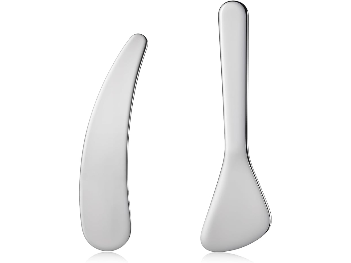 2 espátulas cosméticas pequeñas reutilizables de acero inoxidable ZYBLSSBB