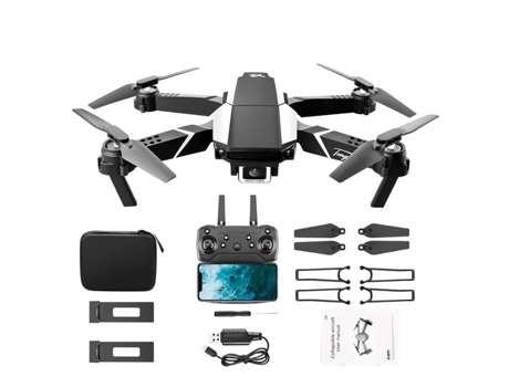 EKASN Drone S62 Plegable 4K Wifi Cámara Dual FPV 360 Volteos con 2 Baterías Despegue/Aterrizaje Automático Negro