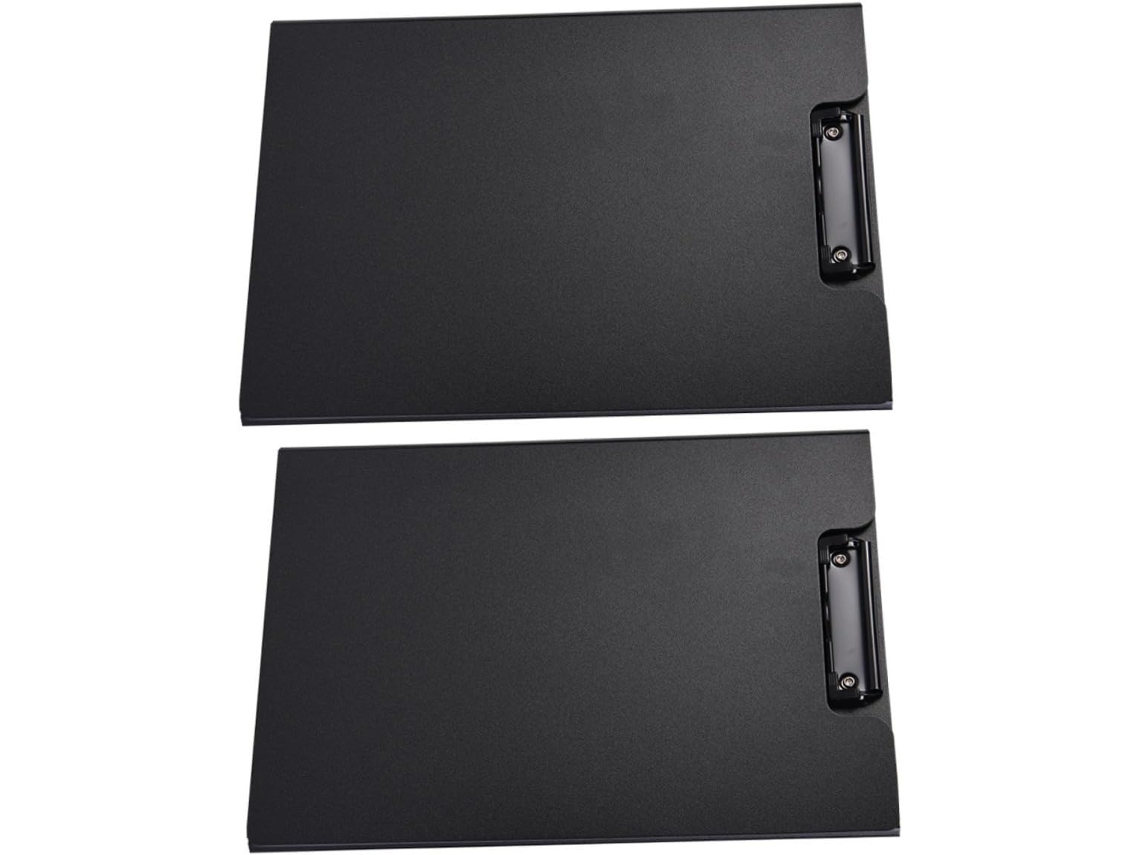 Juego De 2 Portapapeles Negros De Plástico Ligero Con Superficie Vertical Rígida, Soporte De Escritorio.