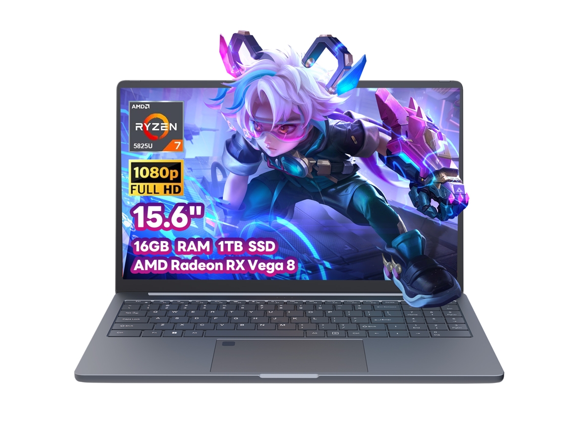 Portátil (15,6" - Ryzen 7 5825u - 16 GB de RAM - 512 GB de almacenamiento - Tarjeta gráfica AMD Radeon™)