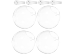 Juego De 4 Jarrones De Pared, De Vidrio Transparente, Semicirculares, Para Plantas Colgantes Hidropónicas.