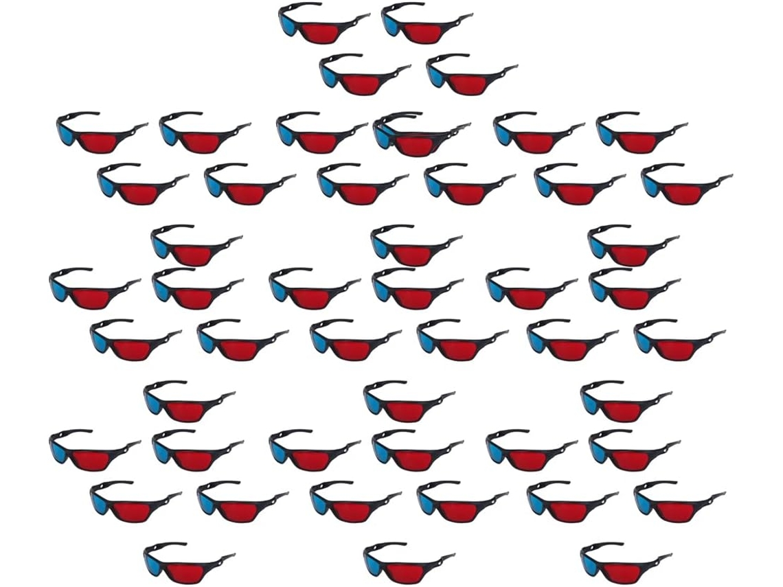 Gafas De Visión 3d Anaglifas Dimensionales Rojas Y Azules 50x Para Tv, Películas Y Dvd.