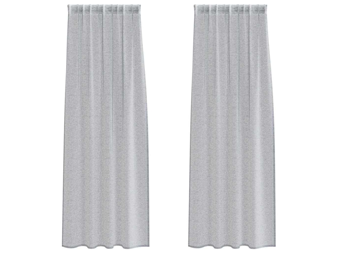 Maison Exclusive - Cortina De Voilé 2 Pcs Gris Oscuro 260 X 140 Cm Poliéster