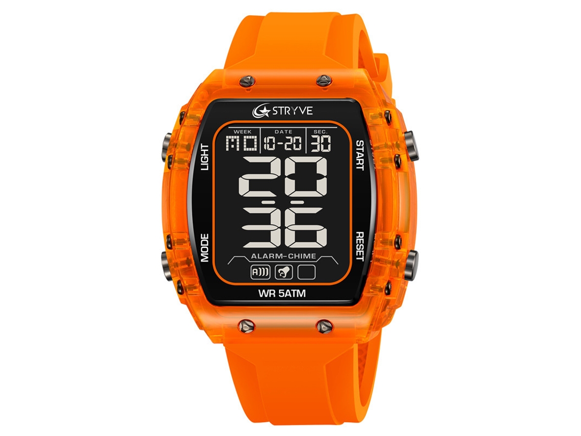 Reloj Deportivo Elegante Para Hombre (naranja), Reloj De Pulsera Electrónico Digital Luminoso E Impermeable.