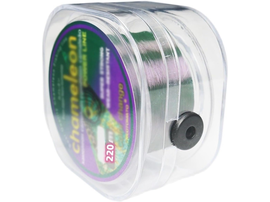 Hilo De Pesca Camaleón 220 M, Monofilamento Fluorocarbono Que Cambia Color, Nailon Con Revestimiento Sólido...